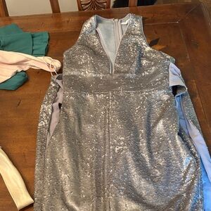 Glamorous Silver Backless Dress